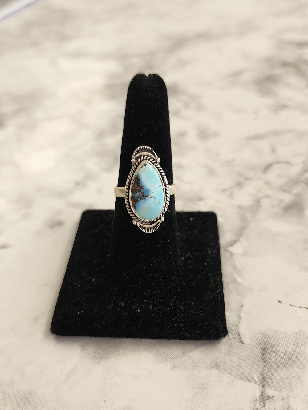 Sterling and Golden Hills Turquoise Ring